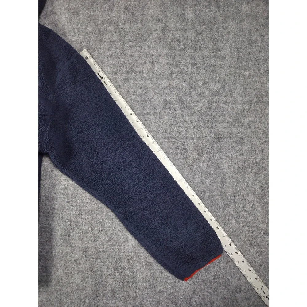 The North Face Fleece Hoodie Mens XL Navy Orange Sherpa Half Zip Pullover